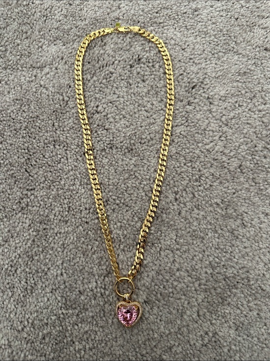 Vanessa Mooney Jewelry - Vanessa Mooney Gold-Tone Necklace with Pink Heart Pendant